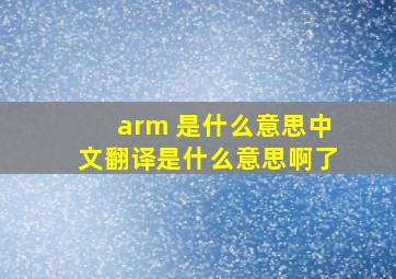 arm 是什么意思中文翻译是什么意思啊了